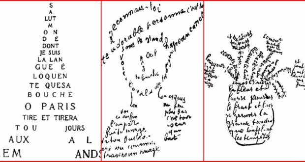 Guillaume Apollinaire apprezzava molto il calligramma: ecco tre suoi carmi figurati