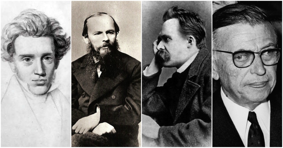 Quattro esponenti dell’esistenzialismo: Kierkegaard, Dostoevskij, Nietzsche, Sartre