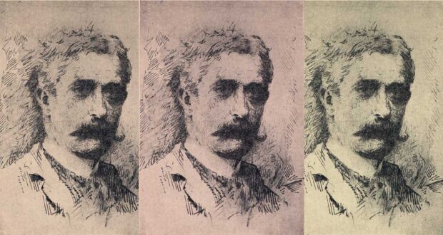 Giovanni Verga (1840-1922) – Ritratto penna acquarello di Antonino Gandolfo, collezione Francesco Paolo Frontini