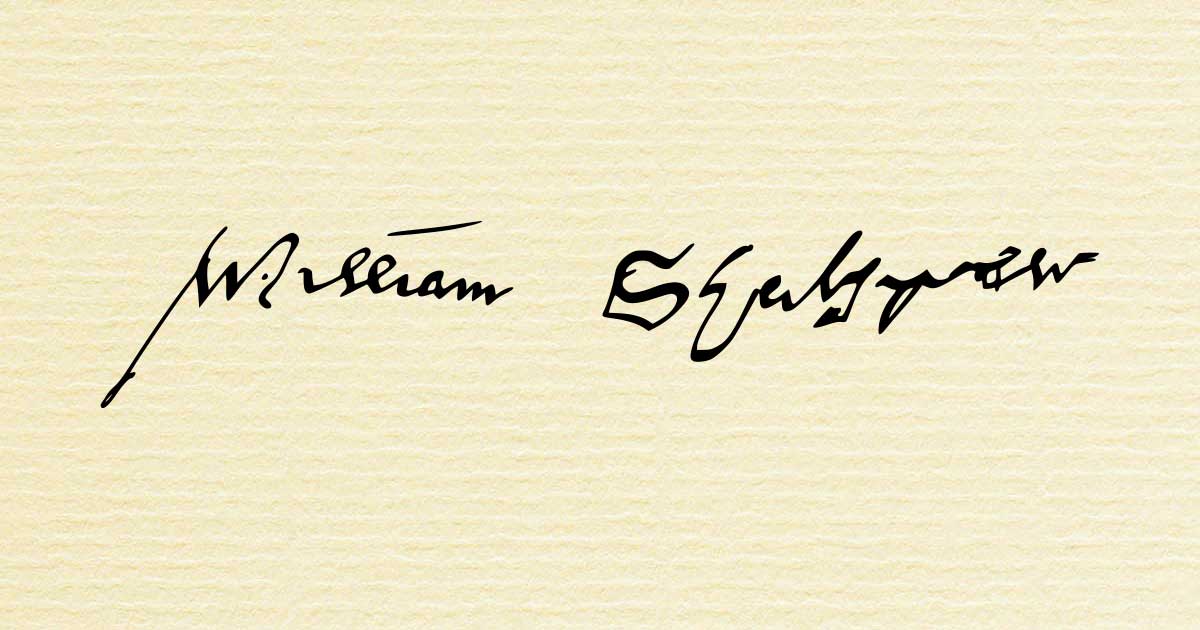 autografi di autori famosi: Shakespeare
