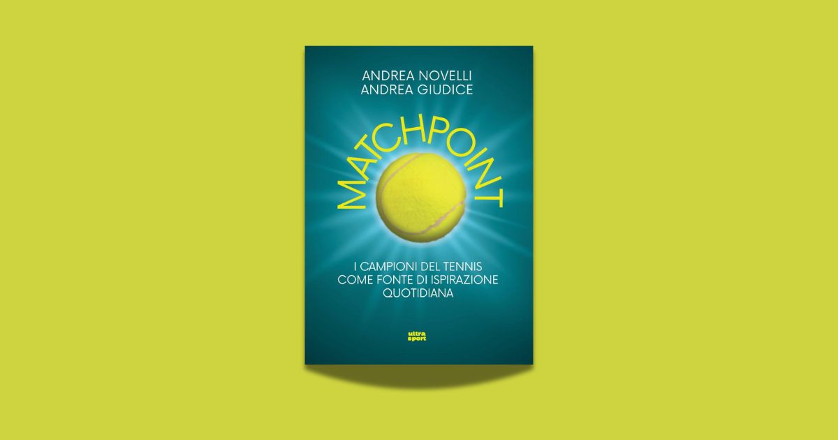 Copertina del libro Matchpoint con una pallina da tennis al centro della pagina e le scritte tutte intorno