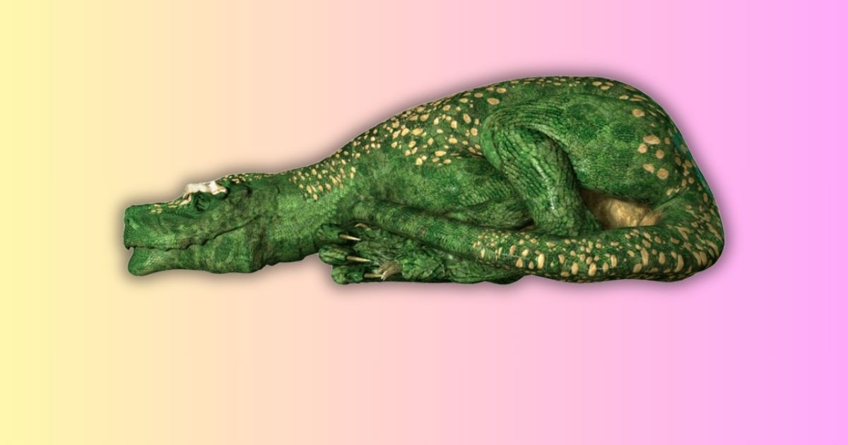 Rappresentazione 3D di un dinosauro che dorme per ricordare il racconto di Monterroso, una delle curiosità editoriali più particolari