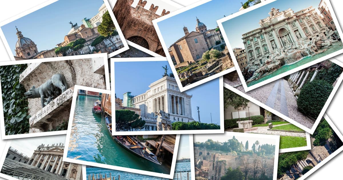 Un collage con alcune città italiane